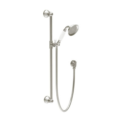 Plum&clay Ashford Nickel Traditional Round Shower Slider Rail Kit With Handset from B&Q