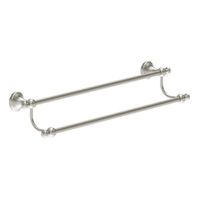 Plum&clay Ashford Nickel Traditional Bathroom Wall Mounted Double Towel Rail from B&Q