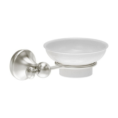 Plum&clay Ashford Nickel Traditional Wall Mounted Soap Holder With Ceramic Dish from B&Q