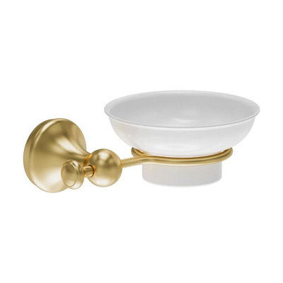Plum&clay Ashford Gold Traditional Wall Mounted Soap Holder With Ceramic Dish from B&Q