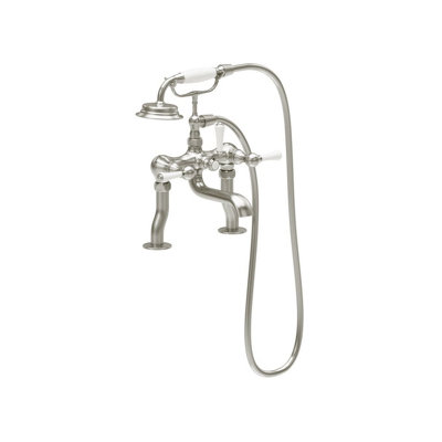 Plum&clay Ashford Nickel Traditional Floor Standing Bath Shower Mixer Tap With Shower Handset from B&Q