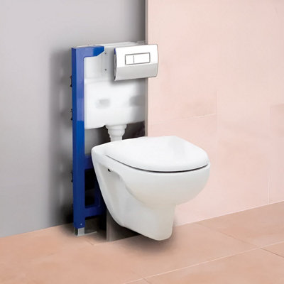 Plum&clay 820mm Toilet Frame & Concealed Cistern For Wall Hung Toilet Pans from B&Q