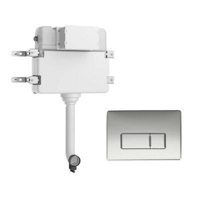 Plum&clay In Wall Dual Flush Cistern For Back To Wall Toilet Pans With Chrome Flush Plate from B&Q