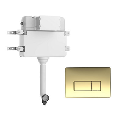 Plum&clay In Wall Dual Flush Cistern For Back To Wall Toilet Pans With Gold Flush Plate from B&Q