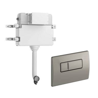 Plum&clay In Wall Dual Flush Cistern For Back To Wall Toilet Pans With Nickel Flush Plate from B&Q