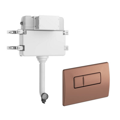 Plum&clay In Wall Dual Flush Cistern For Back To Wall Toilet Pans With Bronze Flush Plate from B&Q