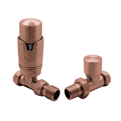 Plum&clay Pair Of Straight Bronze Thermostatic Radiator Valves from B&Q