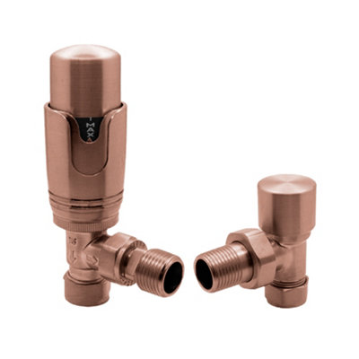 Plum&clay Pair Of Angled Bronze Thermostatic Radiator Valves from B&Q