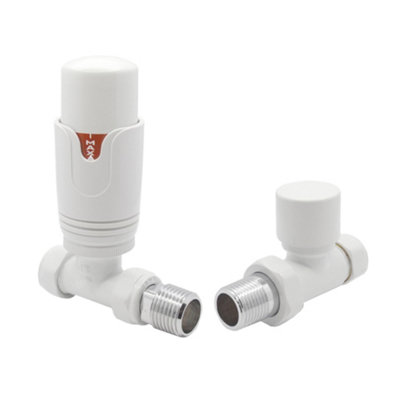 Plum&clay Pair Of Straight White Thermostatic Radiator Valves from B&Q
