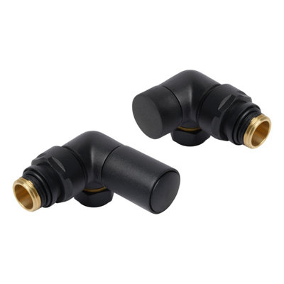 Plum&clay Pair Of Round Black Corner Radiator Valves from B&Q