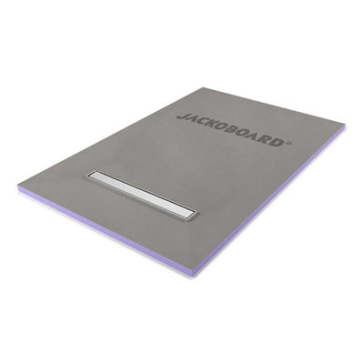 Jackoboard Aqua Line Easy Linear Drain Four Falls Tileable Wetroom Tray (W)90Cm (L)90Cm (D)3Cm from B&Q