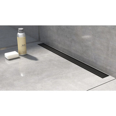 Jackoboard Wetroom Single Fall Sloping Board Linear Drain Matt Black Cover (W)60Cm from B&Q