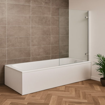 Plum&clay Lola Chrome Hinged Bath Screen (W)800mm (H)1600mm from B&Q