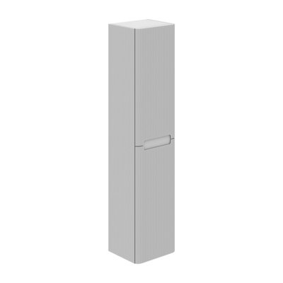Plum&clay Solara Fluted White Wall Mounted Bathroom Tall Storage Unit from B&Q