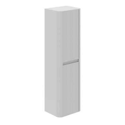 Plum&clay Isla Fluted White Wall Mounted Bathroom Tall Storage Unit from B&Q