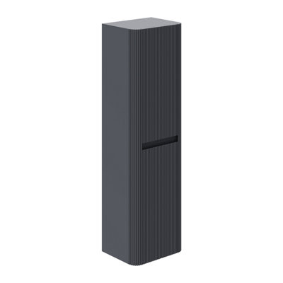 Plum&clay Isla Fluted Grey Wall Mounted Bathroom Tall Storage Unit from B&Q