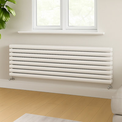 B&Q -  Kensington White Double Horizontal Radiator (H)472mm (W)1500mm