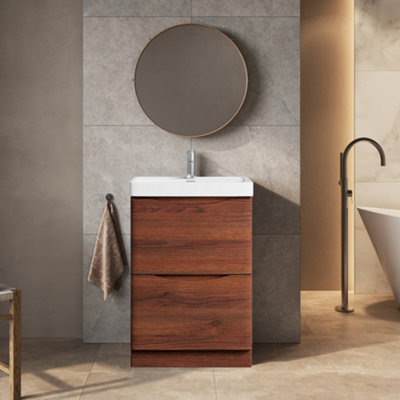 Plum&clay Eden Redwood Floorstanding Vanity Unit With Resin Basin (W)600mm from B&Q