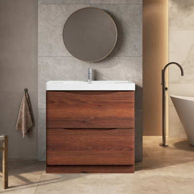 Plum&clay Eden Redwood Floorstanding Vanity Unit With Resin Basin (W)900mm from B&Q