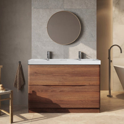 Plum&clay Eden Redwood Floorstanding Vanity Unit With Resin Basin (W)1200mm from B&Q
