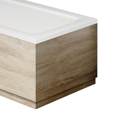 Plum&clay Eden Light Oak End Bath Panel (L)800mm from B&Q