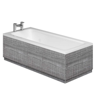 Plum&clay Novela Grey Wood Front Bath Panel (L)1800mm from B&Q
