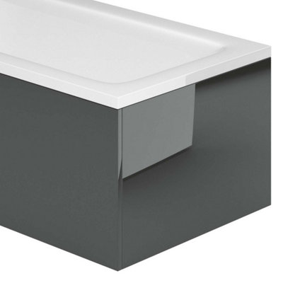 Plum&clay Novela Anthracite Grey Gloss End Bath Panel (L)800mm from B&Q