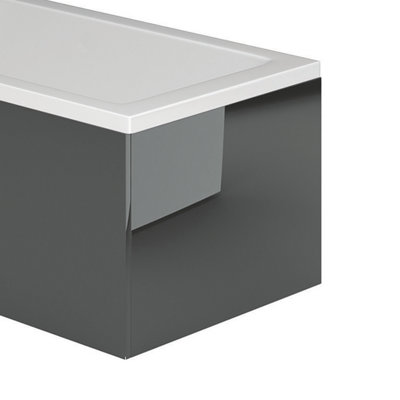 Plum&clay Novela Anthracite L-Shape End Bath Panel (L)700mm from B&Q