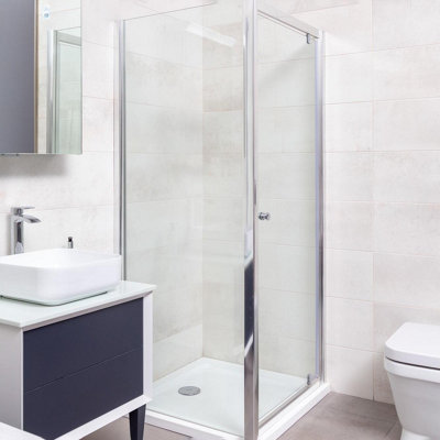 Plum&clay Riven Shower Enclosure Side Panel (W)800mm from B&Q