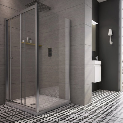Plum&clay Riven Sliding Shower Door (W)1200mm from B&Q