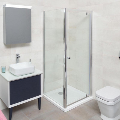 Plum&clay Riven Pivot Shower Door (W)800mm from B&Q