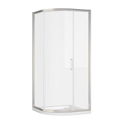 Plum&clay Flora Chrome Single Sliding Door Quadrant Enclosure (W)900mm (D)900mm from B&Q