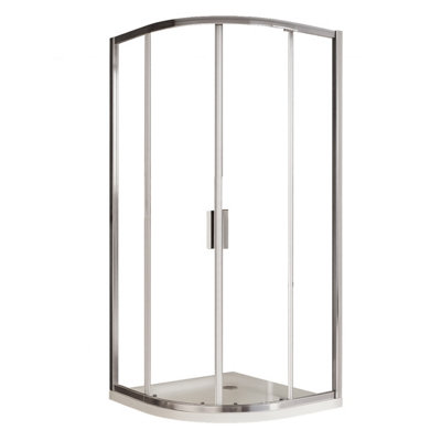 Plum&clay Flora Chrome Sliding Double Door Quadrant Enclosure (L)900mm (W)900mm from B&Q