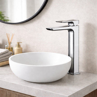 Plum&clay Zoia Chrome Tall Basin Mono Mixer Tap from B&Q