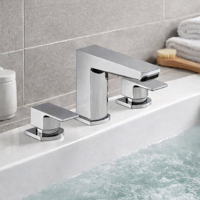 Plum&clay Zoia Chrome Deck Mounted 3 Hole Bath Filler from B&Q