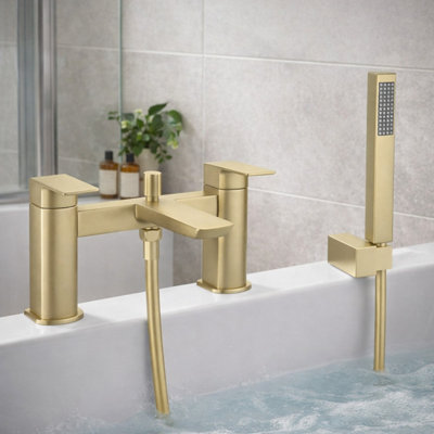 Plum&clay Zoia Brushed Gold Bath Shower Mixer Tap from B&Q
