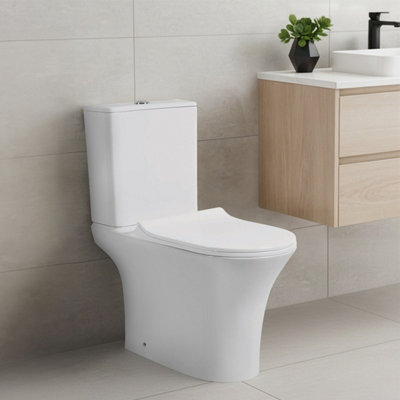 Plum&clay Colsen Rimless Close Coupled Toilet With Soft Close Seat from B&Q
