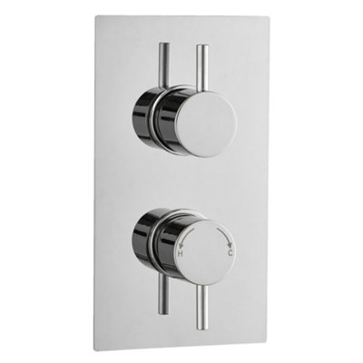 Plum&clay Venus Chrome Concealed Thermostatic Shower Valve With Round Controls & 1 Outlet from B&Q