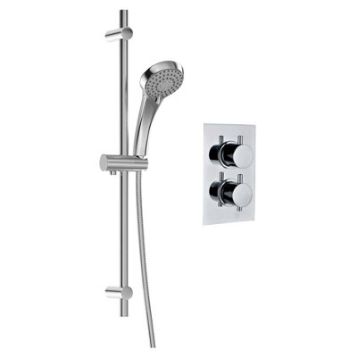 Plum&clay Venus Single Outlet Concealed Valve & Round Slide Rail Kit from B&Q