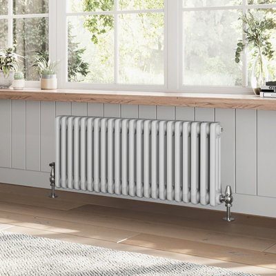 B&Q -  Braxton White Triple Horizontal Column Radiator (H)400mm (W)1010