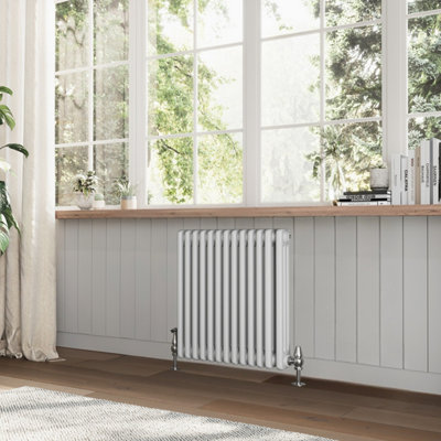 B&Q -  Braxton White Triple Horizontal Column Radiator (H)600mm (W)605