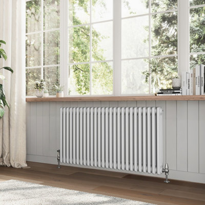 B&Q -  Braxton White Triple Horizontal Column Radiator (H)600mm (W)1190
