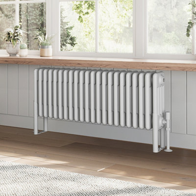 B&Q -  Braxton White Quadruple Horizontal Column Radiator (H)400mm (W)1010