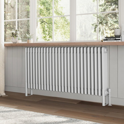 B&Q -  Braxton White Quadruple Horizontal Column Radiator (H)600mm (W)1190