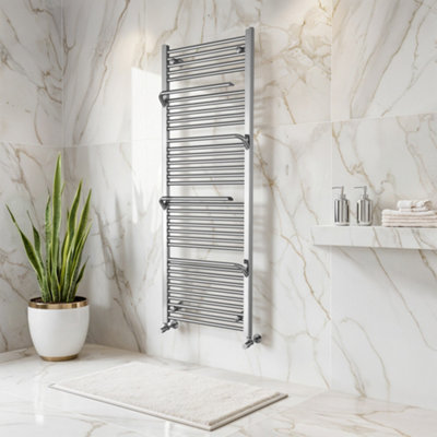 Plum&clay Jenna Chrome Heated Towel Rail Radiator (H)1500mm (W)550mm from B&Q