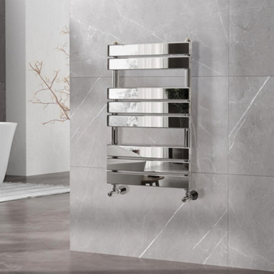 B&Q -  Ruby Chrome Heated Towel Radiator Rail (H)800mm (W)500mm