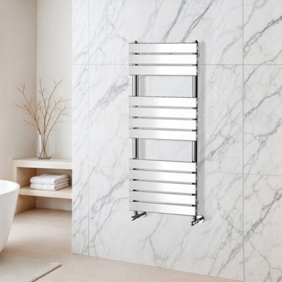 B&Q -  Ruby Chrome Heated Towel Radiator Rail (H)1200mm (W)500mm