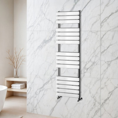 B&Q -  Ruby Chrome Heated Towel Radiator Rail (H)1600mm (W)500mm