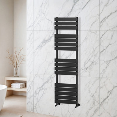 B&Q -  Ruby Black Heated Towel Radiator Rail (H)1600mm (W)500mm