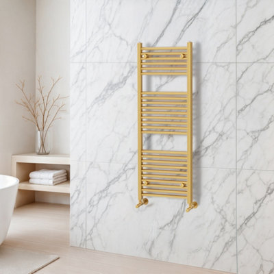 Plum&clay Triton Gold Heated Towel Radiator Rail (H)1200mm (W)500mm from B&Q
